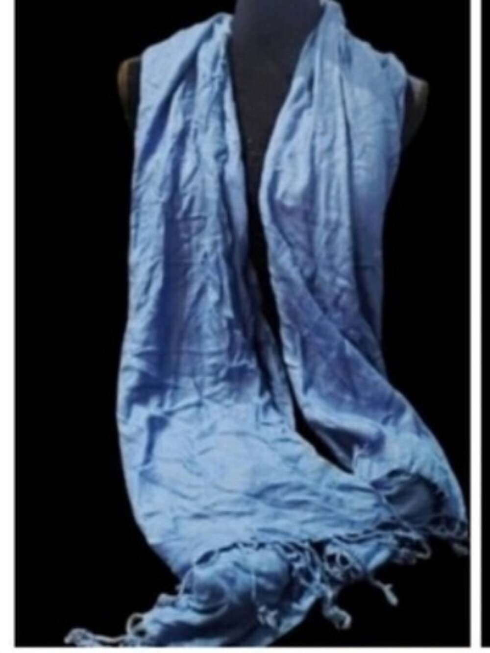 Colleen's Collectables 100% Rayon Sky Blue Scarf With Fringe